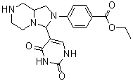 CAS 登录号：7542-46-3, 4-[八氢-3-(1,2,3,4-四氢-2,4-二氧代-5-嘧啶基)咪唑并[1,5-a]吡嗪-2-基]苯甲酸乙酯