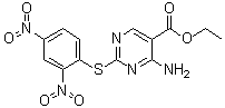 CAS 登录号：75464-92-5, 4-氨基-2-[(2,4-二硝基苯基)硫基]-5-嘧啶羧酸乙酯