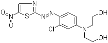 CAS # 75575-40-5, Disperse Violet S, 2,2'-[[3-Chloro-4-[(5-nitro-2-thiazolyl)azo]phenyl]imino]bisethanol