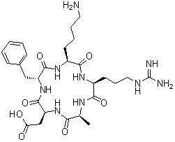 structure of CAS# 756500-23-9, Cyclo(L-alanyl-L-alpha-aspartyl-D-phenylalanyl-L-lysyl-L-arginyl)