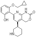 structure of CAS# 758683-21-5, 7-[2-(环丙基甲氧基)-6-羟基苯基]-1,4-二氢-5-(3R)-3-哌啶基-2H-吡啶并[2,3-d][1,3]恶嗪-2-酮