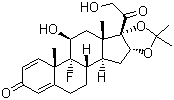 CAS 登录号：76-25-5, 曲安奈德, 9-氟-11b,21-二羟基-16a,17-[(1-甲基亚乙基)双(氧)]-孕甾-1,4-二烯-3,20-二酮