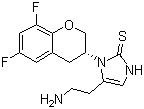 structure of CAS# 760173-05-5, (R)-5-(2-氨基乙基)-1-(6,8-二氟苯并二氢吡喃-3-基)-1,3-二氢咪唑-2-硫酮