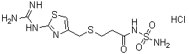 structure of CAS# 76824-17-4, 3-[[[2-[(氨基亚胺甲基)氨基]-4-噻唑基]甲基]硫基]-N-(氨基磺酰基)丙酰胺单盐酸盐