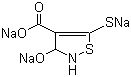 CAS 登录号：76857-14-2, 4-羧基-5-巯基-3-羟基-异噻唑三钠