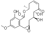 CAS # 76958-67-3, Hypothemycin, NSC 354462, f 152 D2, (1aR,3S,4S,6Z,9S,15bR)-1a,8,9,15b-Tetrahydro-3,4,12-trihydroxy-14-methoxy-9-methyl-3H-oxireno[k][2]benzoxacyclotetradecin-5,11(2H,4H)-dione