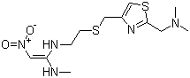 CAS # 76963-41-2, Nizatidine, N-(2-(((2-((dimethylamino)methyl)-4-thiazolyl)methyl)thio)ethyl)-N'-methyl-2-nitro-1,1-ethenediamine
