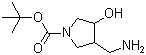 structure of CAS# 773826-73-6, tert-Butyl 3-(aminomethyl)-4-hydroxy-1-pyrrolidinecarboxylate