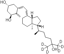 structure of CAS# 78782-99-7, 1-alpha,25-Dihydroxy Vitamin D3-d<sub>6</sub>