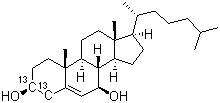 structure of CAS# 78887-48-6, 胆固醇-3,4-13C2