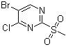 structure of CAS# 79091-24-0, 5-Bromo-4-chloro-2-(methylsulfonyl)pyrimidine