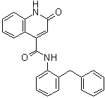 structure of CAS# 792957-74-5, 1,2-Dihydro-2-oxo-N-[2-(phenylmethyl)phenyl]-4-quinolinecarboxamide