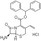 structure of CAS# 79349-67-0, 7-Amino-3-vinyl-3-cephem-4-carboxylic acid diphenylmethyl ester  monohydrochloride