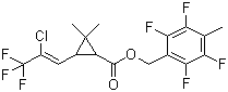 CAS 登录号：79538-32-2, 七氟菊酯, 七氟苯菊酯, 2,3,5,6-四氟-4-甲基苄基 (Z)-(1R,3R,1S,3S)-3-(2-氯-3,3,3-三氟丙-1-烯基)-2,2-二甲基环丙烷羧酸酯