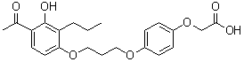 structure of CAS# 79558-09-1, [4-[3-(4-乙酰基-3-羟基-2-丙基苯氧基)丙氧基]苯氧基]乙酸