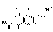 CAS 登录号：79660-72-3, 氟罗沙星, 6,8-二氟-1-(2-氟乙基)-1,4-二氢-7-(4-甲基-1-哌嗪基)-4-氧-3-喹啉羧酸