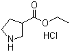 structure of CAS# 80028-44-0, 吡咯烷-3-羧酸乙酯盐酸盐