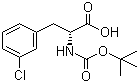 structure of CAS# 80102-25-6, N-叔丁氧羰基-D-3-氯苯丙氨酸