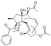CAS # 80454-47-3, Euphornin, [(1S,2S,3aR,4S,5S,6Z,9R,11R,12Z,13aS)-4,9,11-triacetyloxy-3a-hydroxy-2,5,8,8,12-pentamethyl-2,3,4,5,9,10,11,13a-octahydro-1H-cyclopenta[12]annulen-1-yl] benzoate