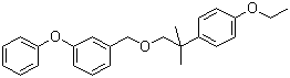 CAS # 80844-07-1, Ethofenprox, 1-((2-(4-Ethoxyphenyl)-2-methylpropoxy)methyl)-3-phenoxybenzene