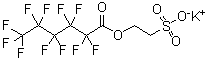 CAS 登录号：812-95-3, 2-磺基乙基十一氟己酸酯钾盐