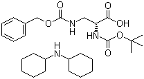 structure of CAS# 81306-94-7, N-叔丁氧羰基-N'-苄氧羰基-D-2,3-二氨基丙酸二环己胺盐