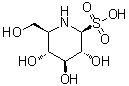 structure of CAS# 81703-56-2, (2S,3R,4S,5R,6R)-3,4,5-Trihydroxy-6-(hydroxymethyl)-2-piperidinesulfonic acid