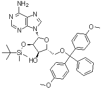 structure of CAS# 81794-13-0, 5'-O-[二(4-甲氧基苯基)苯基甲基]-2'-O-[(叔丁基)二甲基硅烷基]腺苷