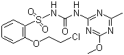 CAS # 82097-50-5, Triasulfuron, 2-(2-Chloroethoxy)-N-(((4-methoxy-6-methyl-1,3,5-triazin-2-yl)amino)carbonyl)benzenesulfonamide, N-(6-methoxy-4-methyl-1,3,5-triazin-2-yl-aminocarbonyl)-2-(2-chloroethoxy)-benzenesulfonamide, CGA-131036, Logran, Herbicide Safener Benoxacor