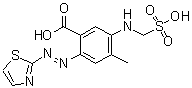 structure of CAS# 82138-69-0, 2-(2-噻唑基偶氮)-4-甲基-5-(磺基甲基氨基)苯甲酸