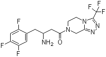 CAS 登录号：823817-56-7, 7-[1-氧代-3-氨基-4-(2,4,5-三氟苯基)丁基]-3-(三氟甲基)-5,6,7,8-四氢-1,2,4-三唑并[4,3-a]吡嗪