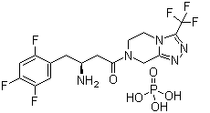 CAS # 823817-58-9, 7-[(3S)-3-Amino-1-oxo-4-(2,4,5-trifluorophenyl)butyl]-5,6,7,8-tetrahydro-3-(trifluoromethyl)-1,2,4-triazolo[4,3-a]pyrazine phosphate (1:1), ent-Sitagliptin Phosphate
