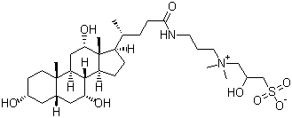 structure of CAS# 82473-24-3, 3-[(3-胆胺丙基)二甲基氨基]-2-羟基-1-丙磺酸内盐