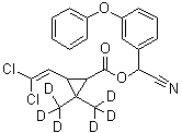 CAS 登录号：82523-65-7, 3-(2,2-二氯乙烯基)-2,2-二(三氘甲基)环丙烷羧酸 氰基(3-苯氧基苯基)甲基酯