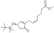 structure of CAS# 82542-42-5, (5Z)-7-[(3R)-3-[[(1,1-Dimethylethyl)dimethylsilyl]oxy]-5-oxo-1-cyclopenten-1-yl]-5-heptenoic acid methyl ester