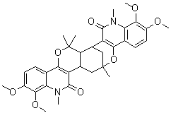 CAS # 82841-71-2, Vepridimerine A, rel-(6aR,7S,15R,16aS)-6,6a,7,9,15,16,16a,18-Octahydro-1,2,10,11-tetramethoxy-6,6,9,15,18-pentamethyl-7,15-methano-8H,17H-quino[3'',4'':5',6']pyrano[3',4':5,6]oxocino[3,2-c]quinoline-8,17-dione