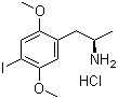 structure of CAS# 82864-02-6, (-)-2,5-二甲氧基-4-碘苯丙胺盐酸盐