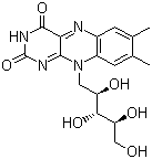 CAS 登录号：83-88-5, 维生素 B2, 核黄素, 7,8-二甲基-10-(1'-D-核糖基)-异咯嗪