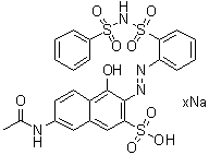 CAS 登录号：83027-48-9, 7-(乙酰氨基)-4-羟基-3-[[2-[[(苯磺酰基)氨基]磺酰基]苯基]偶氮]-2-萘磺酸钠盐