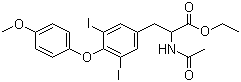 CAS # 83249-56-3, Ethyl 2-(acetylamino)-3-[3,5-diiodo-4-(4-methoxyphenoxy)phenyl]propanoate, 3,5-Diiodo-4-(4-methoxyphenoxy)-N-acetyl-L-phenylalanine ethyl ester