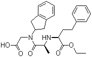 CAS 登录号：83435-66-9, 地拉普利, N-[N-[(S)-1-(乙氧羰基)-3-苯基丙基]-L-丙氨酰]-N-(茚满-2-基)甘氨酸