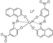 CAS 登录号：83733-07-7, [1-[(2-羟基-4-硝基苯基)偶氮]-2-萘酚][1-[(2-羟基-5-硝基苯基)偶氮]-2-萘酚]铬酸锂