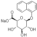 structure of CAS# 83833-12-9, 1-萘基葡糖苷酸钠盐
