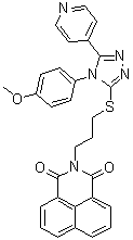 structure of CAS# 838818-26-1, 2-[3-[[4-(4-甲氧基苯基)-5-(4-吡啶基)-4H-1,2,4-三唑-3-基]硫基]丙基]-1H-苯并[de]异喹啉-1,3(2H)-二酮