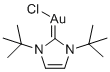 structure of CAS# 839722-07-5, 氯[1,3-双(1,1'-二甲基乙基)2H-咪唑-2-亚基]金(I)