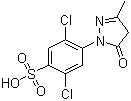 CAS # 84-57-1, Dichlorosulfophenyl-3-methylpyrazolone, 1-(2',5'-Dichloro-4'-sulfophenyl)-3-methyl-5-pyrazolone, 2,5-Dichloro-4-(3-methyl-5-oxo-2-pyrazolin-1-yl)benzenesulphonic acid
