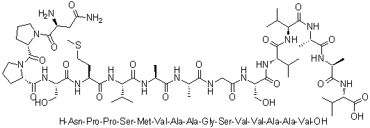 CAS 登录号：840500-13-2, L-天冬氨酰胺酰-L-脯氨酰-L-脯氨酰-L-丝氨酰-L-蛋氨酰-L-缬氨酰-L-丙氨酰-L-丙氨酰甘氨酰-L-丝氨酰-L-缬氨酰-L-缬氨酰-L-丙氨酰-L-丙氨酰-L-缬氨酸