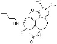 CAS # 84092-79-5, N'-Butylcolchicamide, N-[(7S)-10-(Butylamino)-5,6,7,9-tetrahydro-1,2,3-trimethoxy-9-oxobenzo[a]heptalen-7-yl]acetamide, NSC 403159