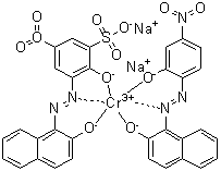 CAS 登录号：84145-95-9, [2-羟基-3-[(2-羟基-1-萘基)偶氮]-5-硝基苯磺酸][1-[(2-羟基-4-硝基苯基)偶氮]-2-萘酚]铬酸二钠盐
