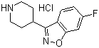 structure of CAS# 84163-13-3, 6-Fluoro-3-(4-piperidinyl)-1,2-benzisoxazole hydrochloride